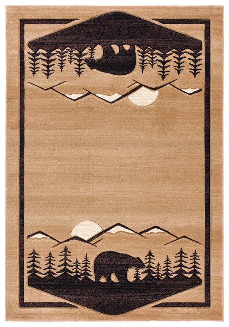 United Weavers Cottage Treetops Beige Rug - front view