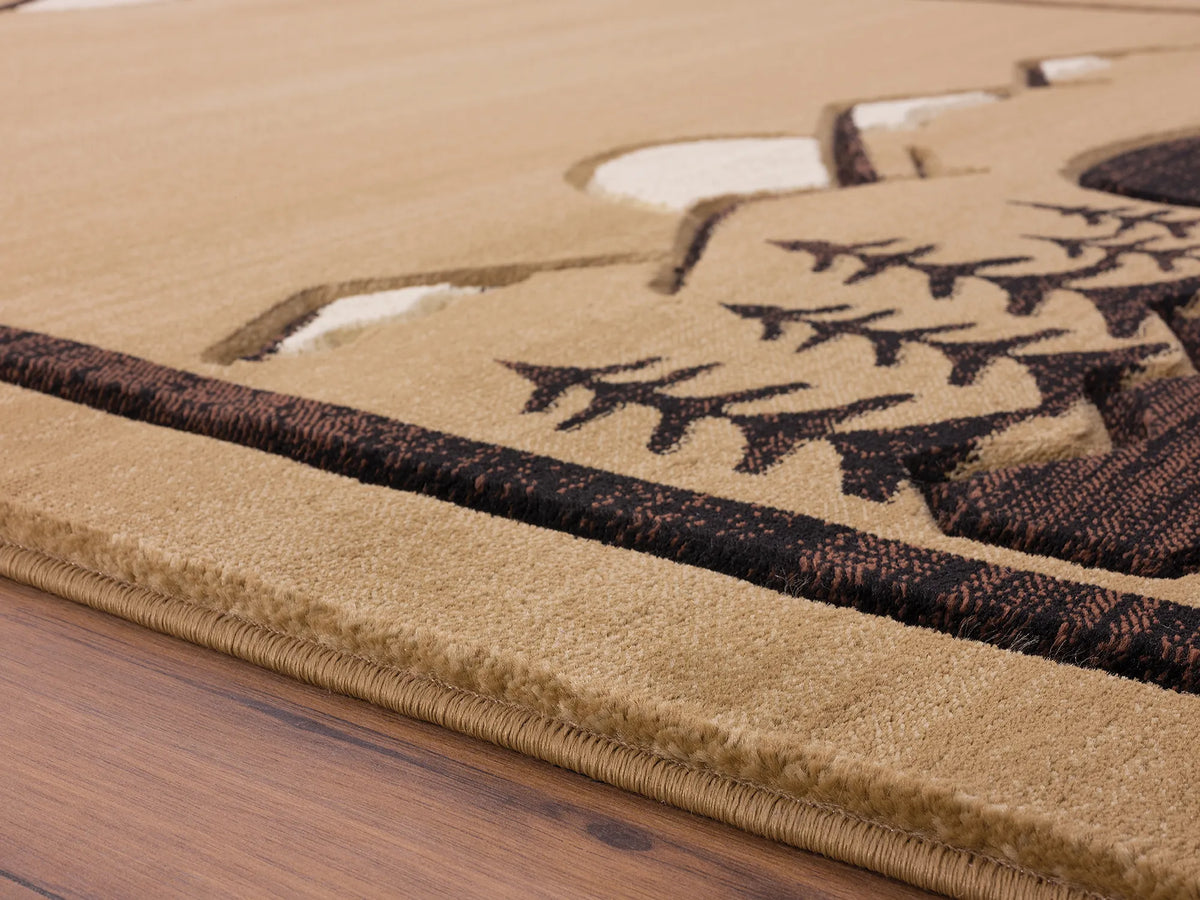 United Weavers Cottage Treetops Beige Rug - pile height detail