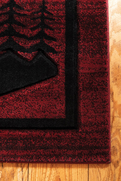 United Weavers Cottage Treetops Burgundy Rug - angle view