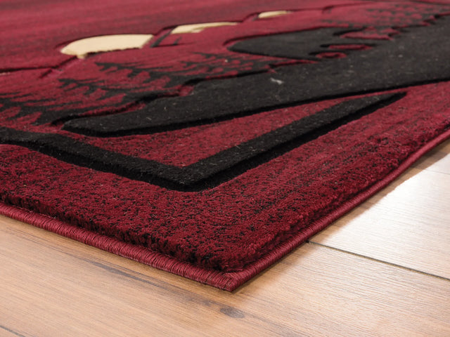 United Weavers Cottage Treetops Burgundy Rug - second angle view