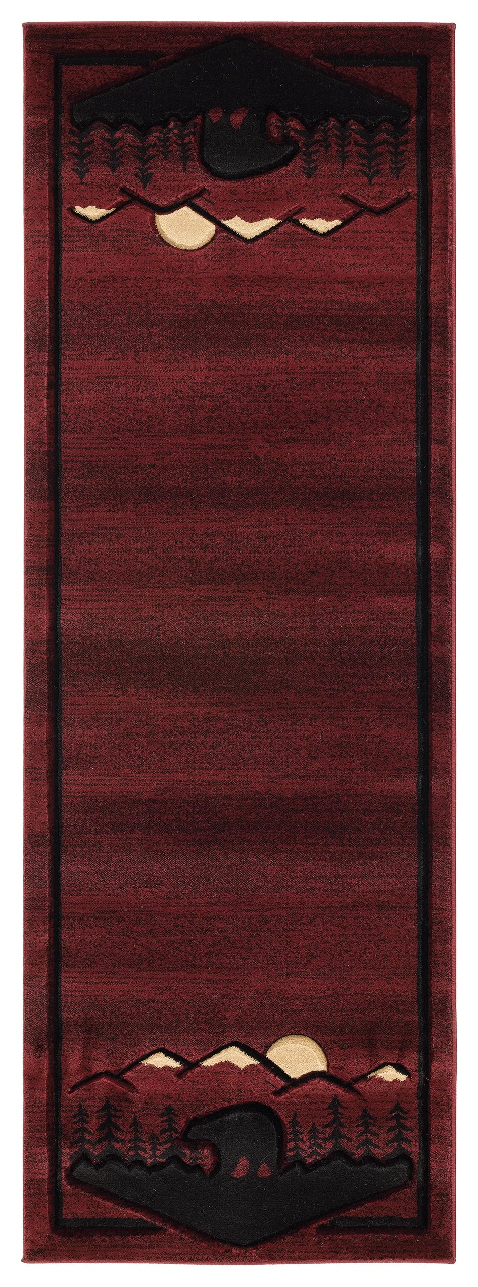 United Weavers Cottage Treetops Burgundy Rug - runner front view