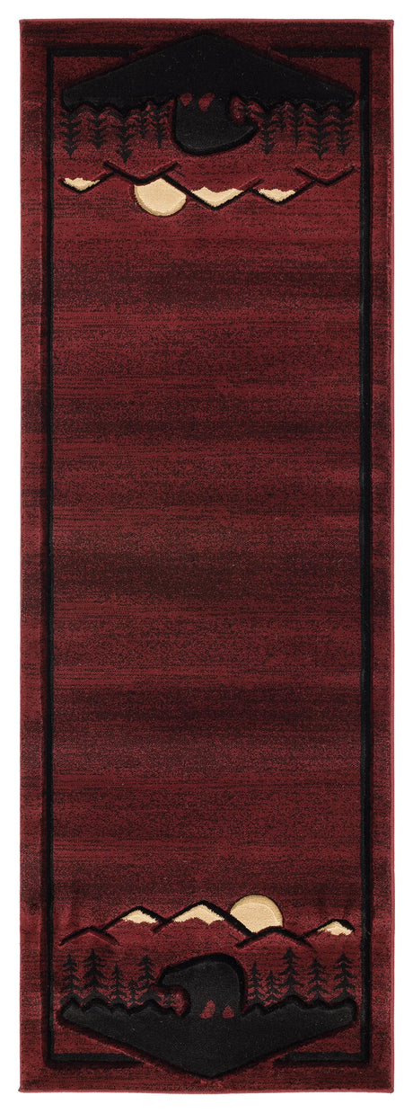 United Weavers Cottage Treetops Burgundy Rug - runner front view