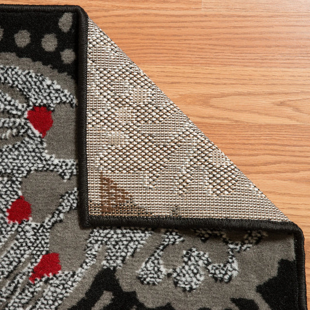 United Weavers Dallas Bandanna Black Rug - backing detail