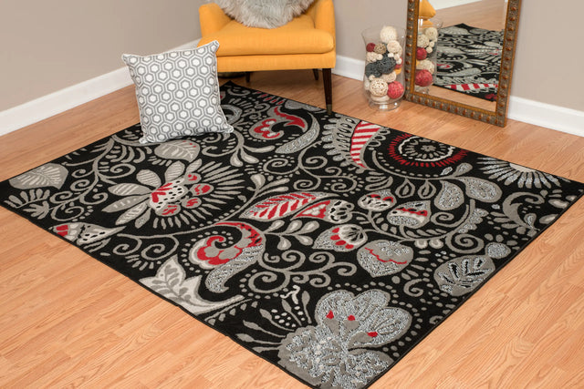 United Weavers Dallas Bandanna Black Rug - room scene