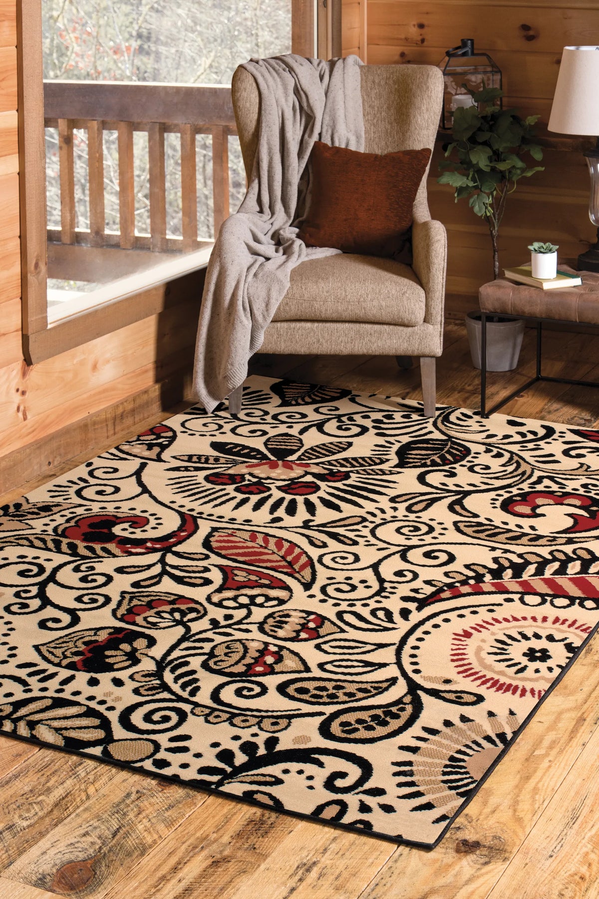 United Weavers Dallas Bandanna Ivory Rug - second room scene