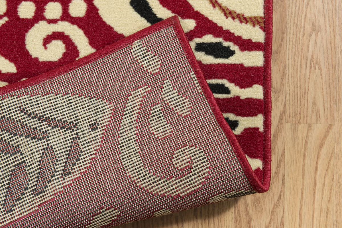United Weavers Dallas Bandanna Red Rug - backing detail