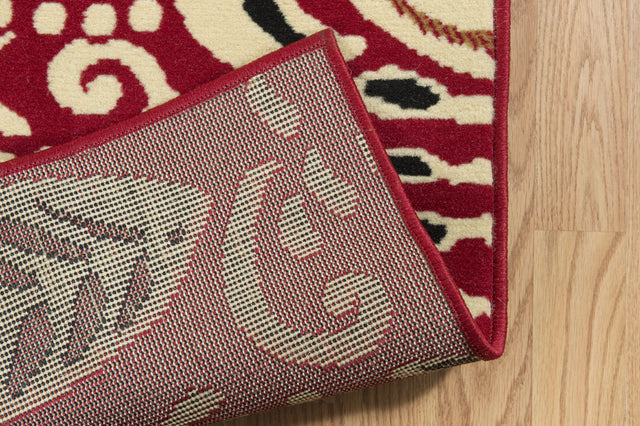 United Weavers Dallas Bandanna Red Rug - backing detail