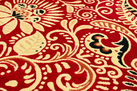 United Weavers Dallas Bandanna Red Rug - close-up detail