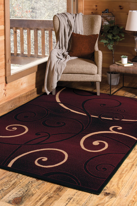 United Weavers Dallas Bangles Burgundy Rug - second room scene