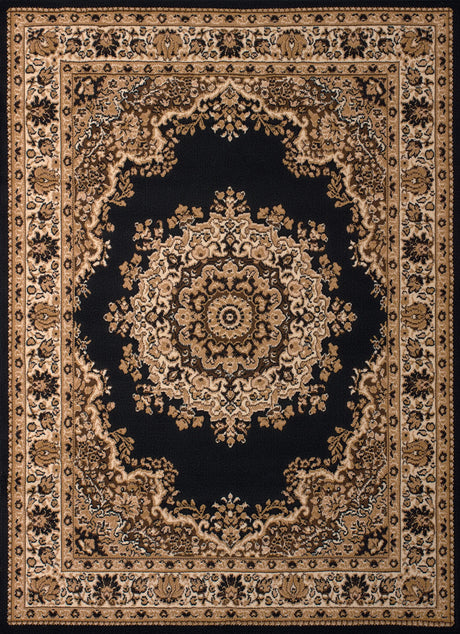 United Weavers Dallas Floral Kirman Black Rug - front view