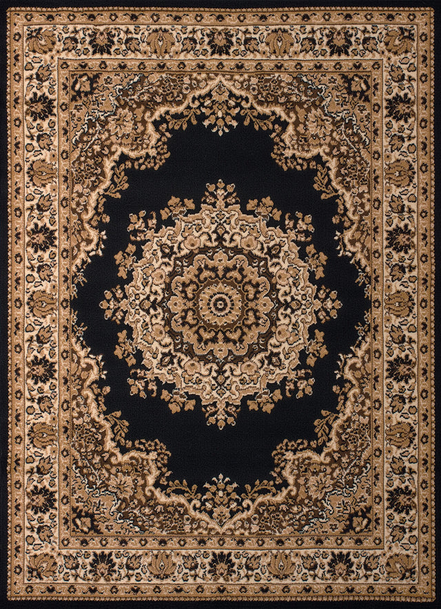 United Weavers Dallas Floral Kirman Black Rug - front view