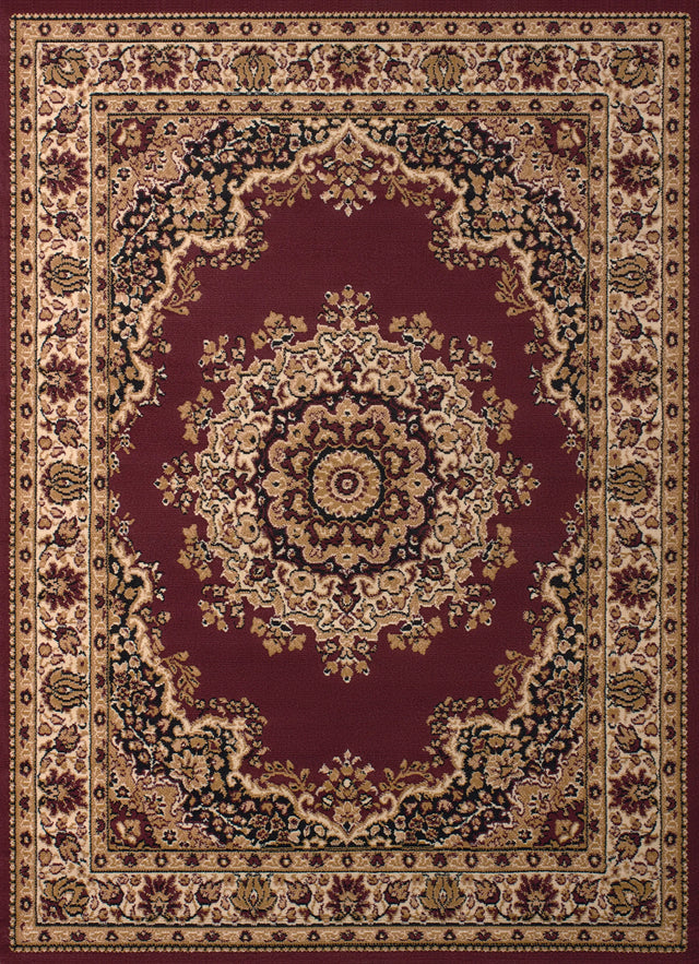 United Weavers Dallas Floral Kirman Burgundy Rug - front view