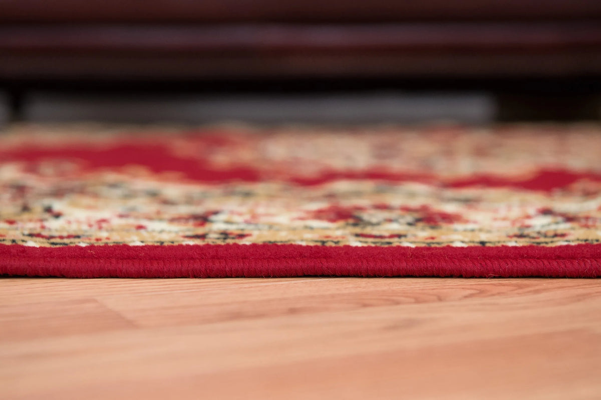 United Weavers Dallas Floral Kirman Red Rug - pile height detail