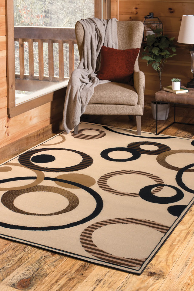 United Weavers Dallas Hip Hop Ivory Rug - second room scene
