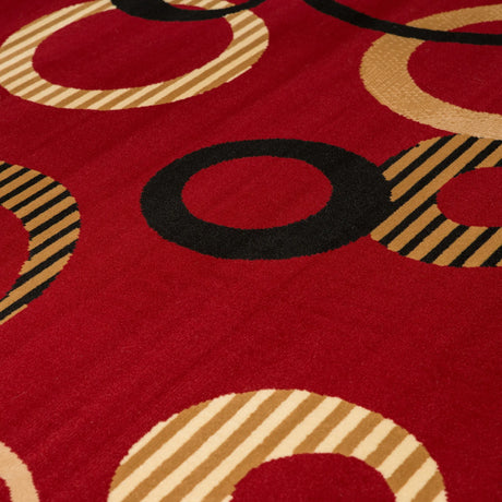 United Weavers Dallas Hip Hop Red Rug - close-up detail