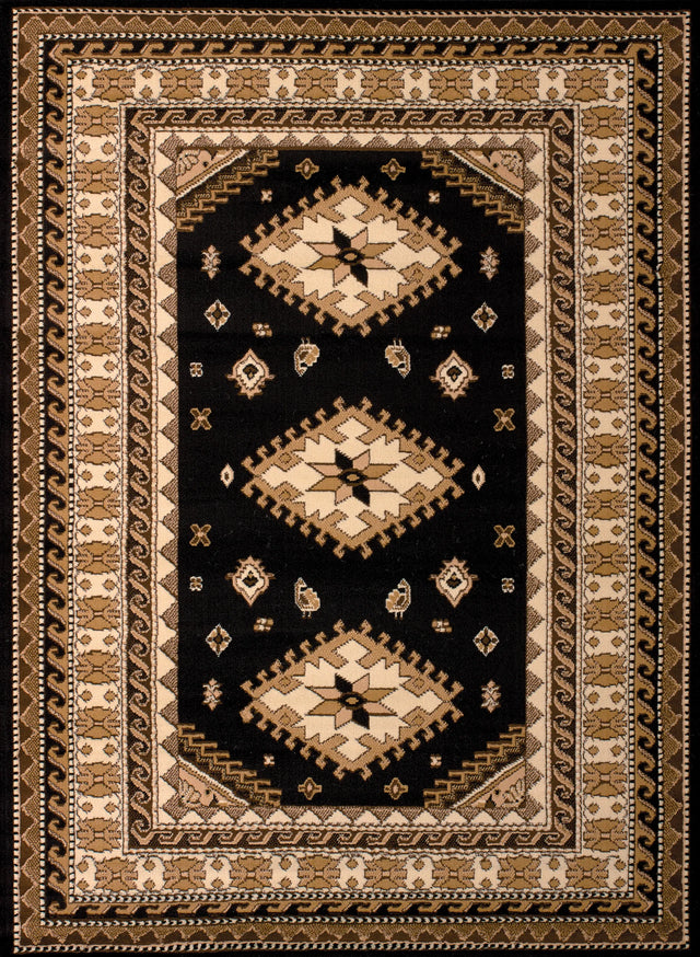 United Weavers Dallas Tres Black Rug - front view