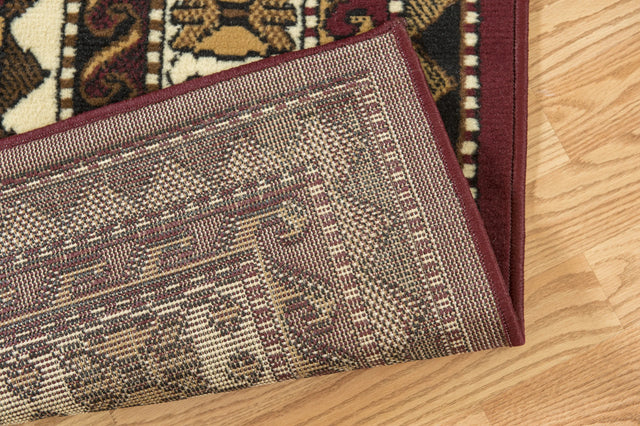United Weavers Dallas Tres Burgundy Rug - backing detail