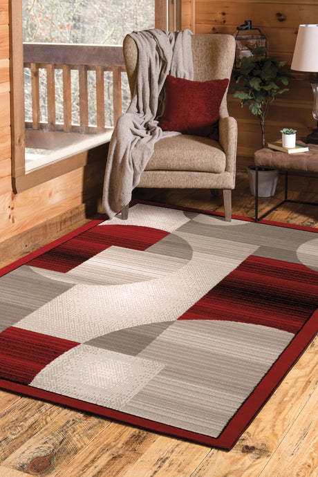 United Weavers Dallas Zoom Red Rug - second room scene
