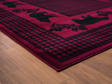 United Weavers Highlands Bear March Red Rug - angle view