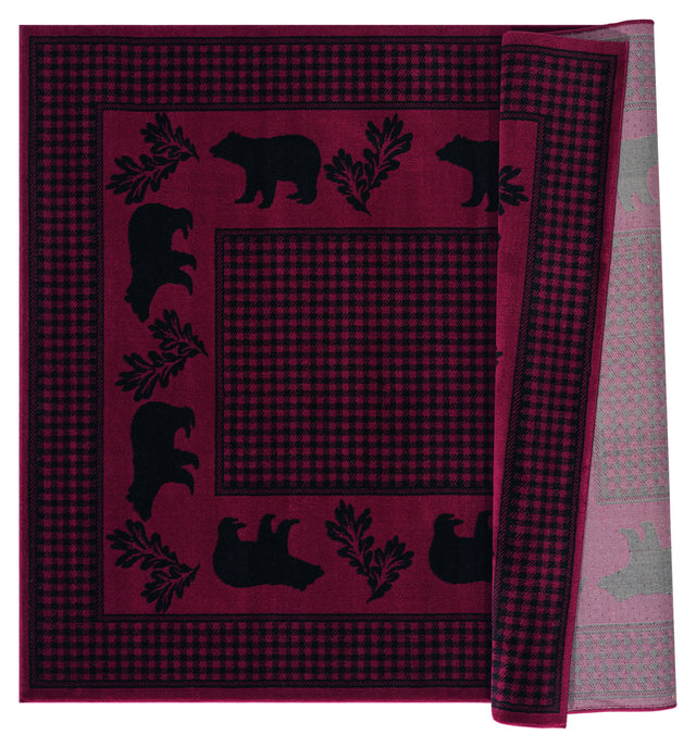 United Weavers Highlands Bear March Red Rug - backing detail