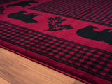 United Weavers Highlands Bear March Red Rug - close-up detail
