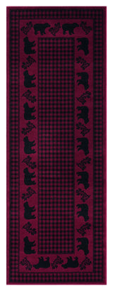 United Weavers Highlands Bear March Red Rug - runner front view