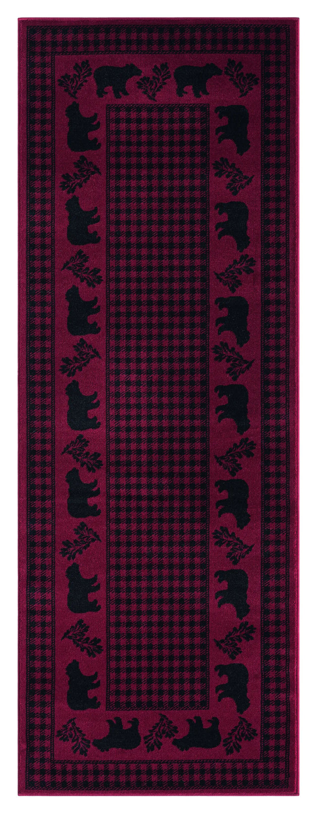 United Weavers Highlands Bear March Red Rug - runner front view