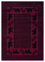 United Weavers Highlands Bear March Red Rug - front view