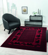 United Weavers Highlands Bear March Red Rug - room scene