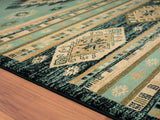 United Weavers Highlands Eagle Eye Blue Rug - close-up detail