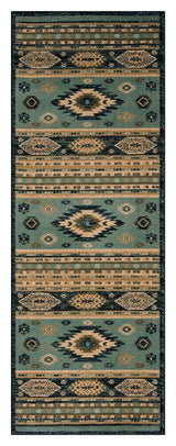 United Weavers Highlands Eagle Eye Blue Rug - runner front view