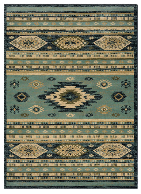 United Weavers Highlands Eagle Eye Blue Rug - front view