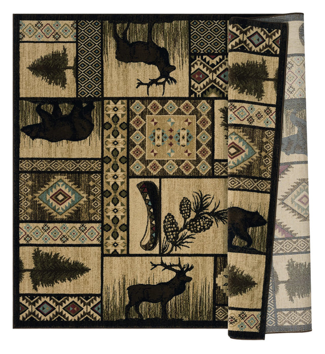 United Weavers Highlands Jungle Mountain Multi Rug - backing detail
