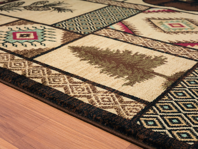United Weavers Highlands Jungle Mountain Multi Rug - close-up detail
