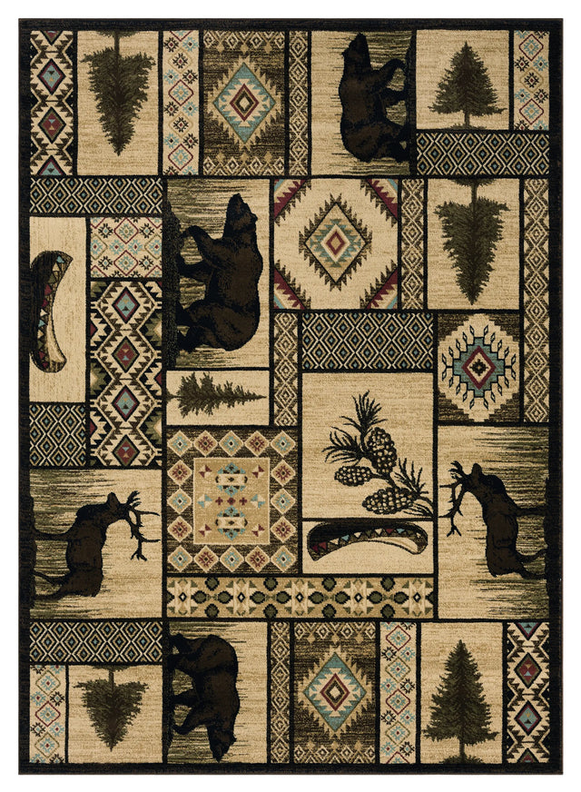 United Weavers Highlands Jungle Mountain Multi Rug - front view