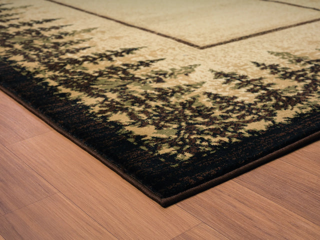 United Weavers Highlands Rainforest Beige Rug - angle view