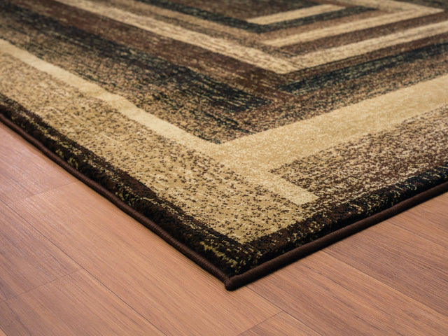 United Weavers Highlands The Maze Brown Rug - angle view