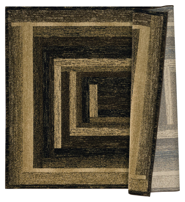 United Weavers Highlands The Maze Brown Rug - backing detail