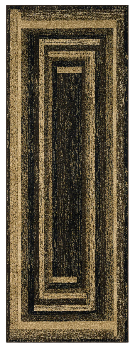 United Weavers Highlands The Maze Brown Rug - runner front view
