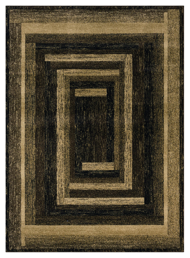United Weavers Highlands The Maze Brown Rug - front view