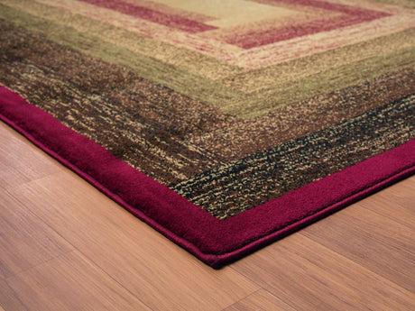 United Weavers Highlands The Maze Red Rug - angle view