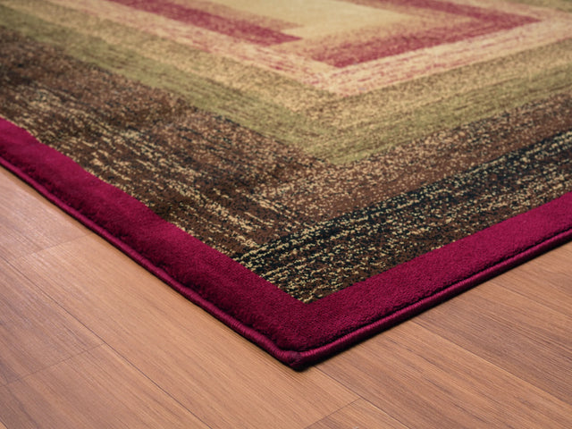 United Weavers Highlands The Maze Red Rug - angle view