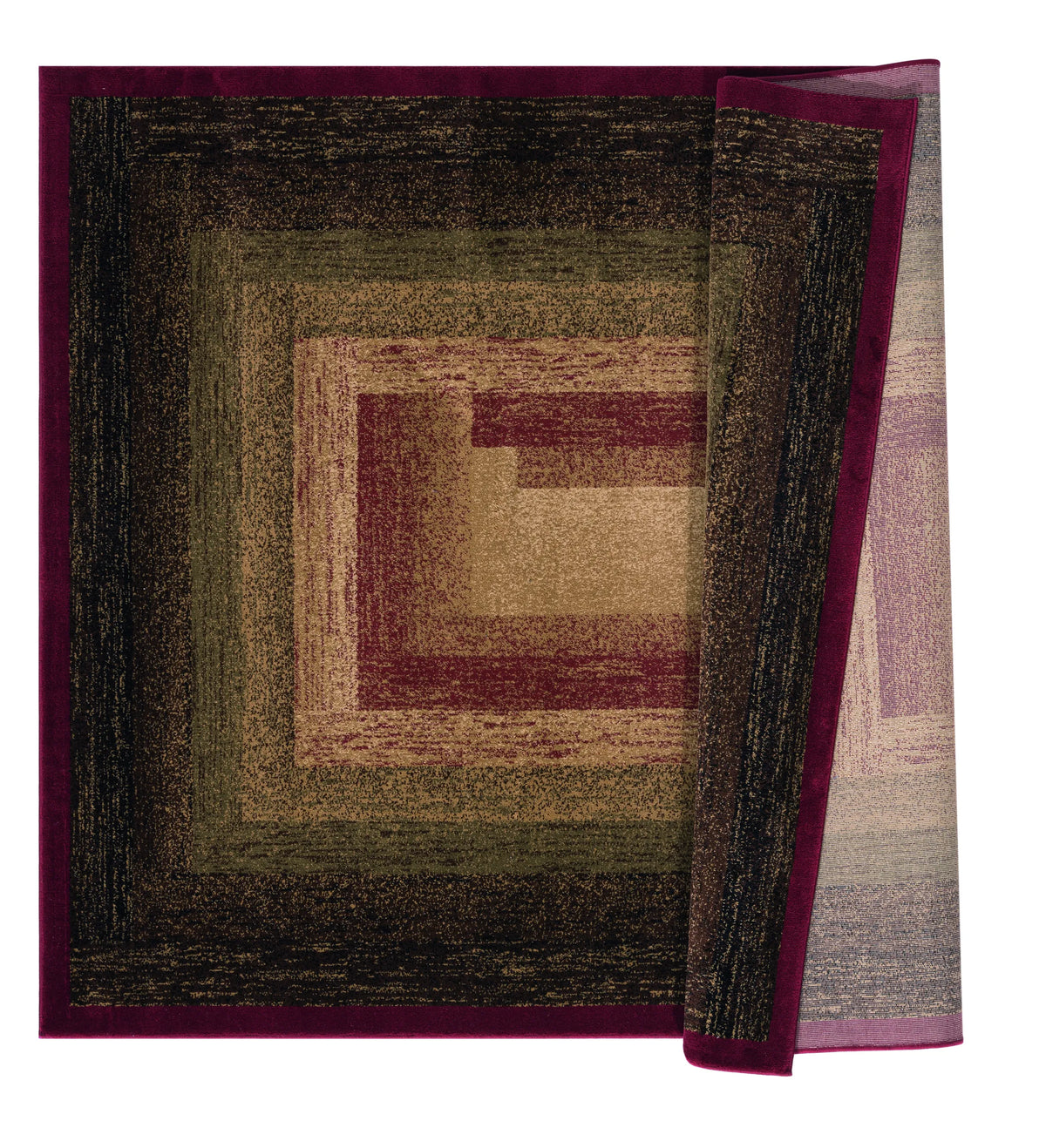 United Weavers Highlands The Maze Red Rug - backing detail