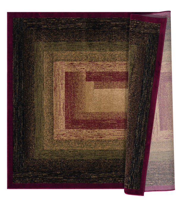 United Weavers Highlands The Maze Red Rug - backing detail