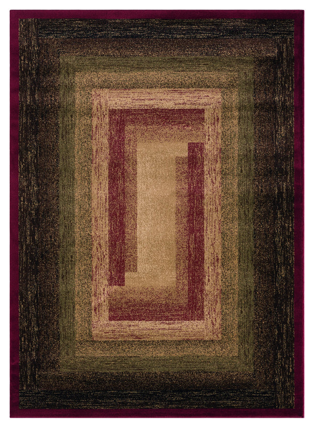 United Weavers Highlands The Maze Red Rug - front view