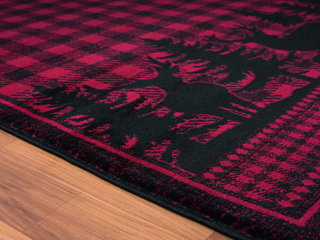 United Weavers Highlands Woodland Red Rug - close-up detail