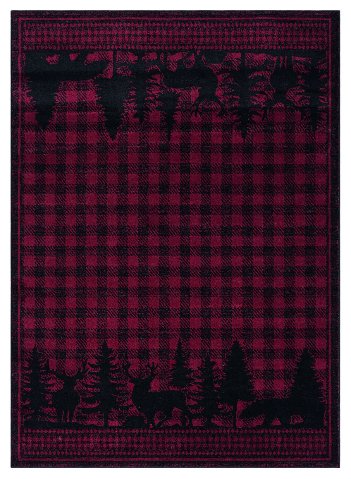 United Weavers Highlands Woodland Red Rug - front view