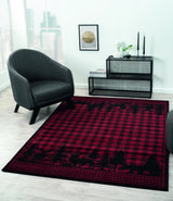 United Weavers Highlands Woodland Red Rug - room scene