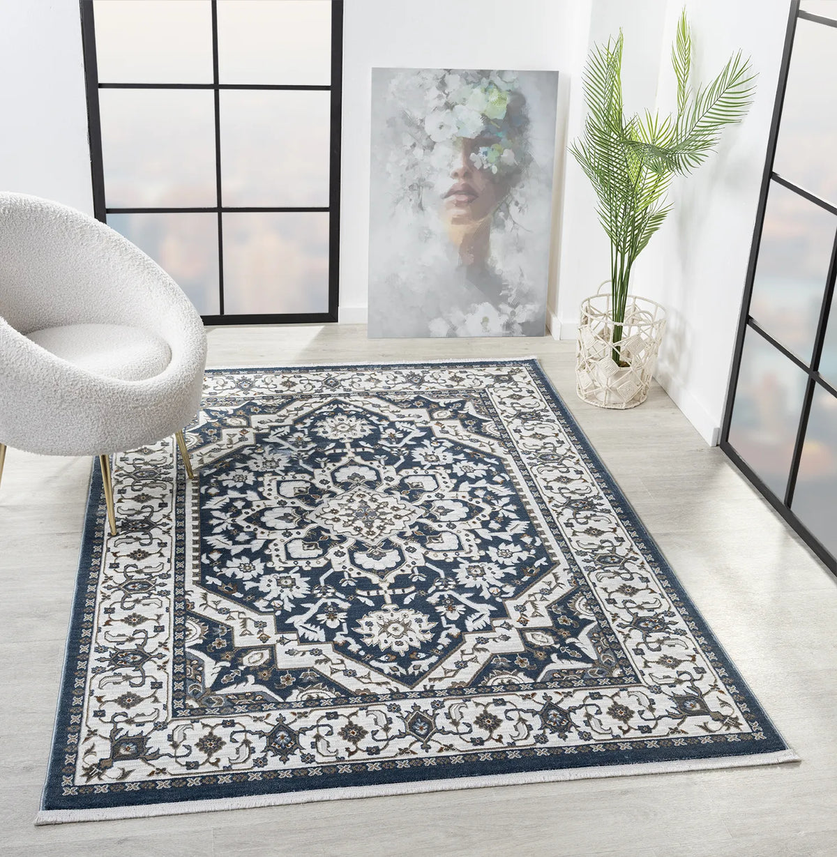 United Weavers Hudson Alex Blue Rug - room scene