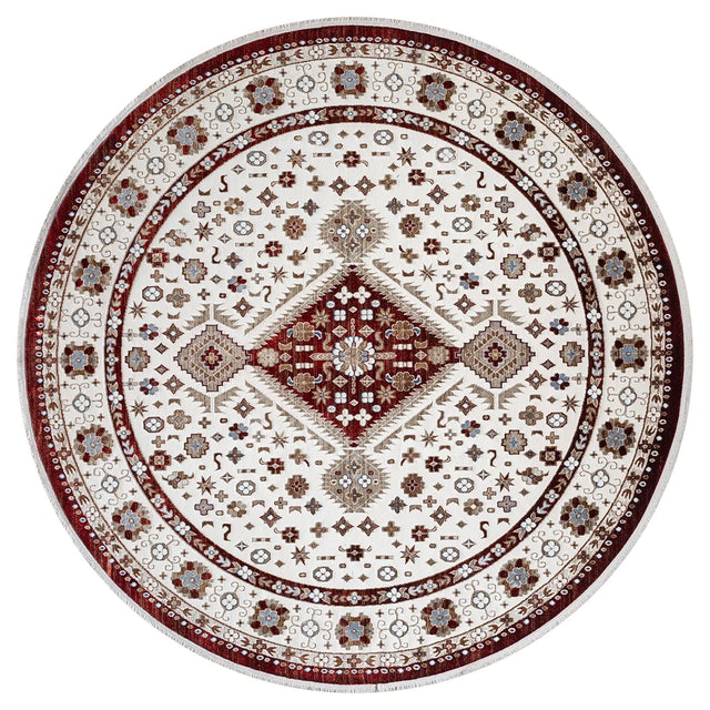 United Weavers Hudson Joy Burgundy Rug - round front view